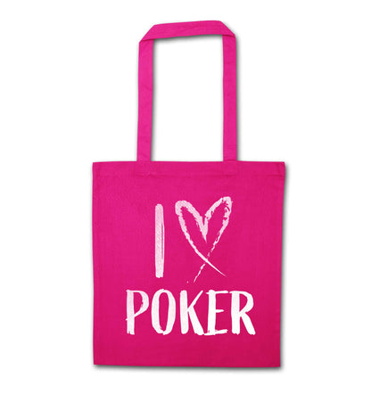 I love poker pink tote bag