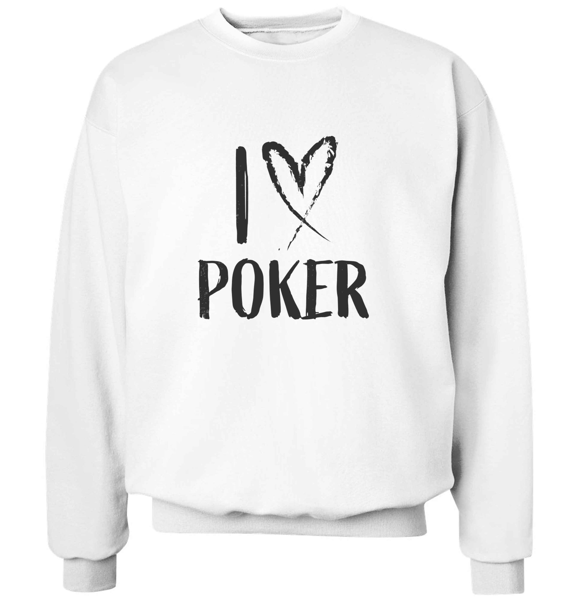I love poker adult's unisex white sweater 2XL