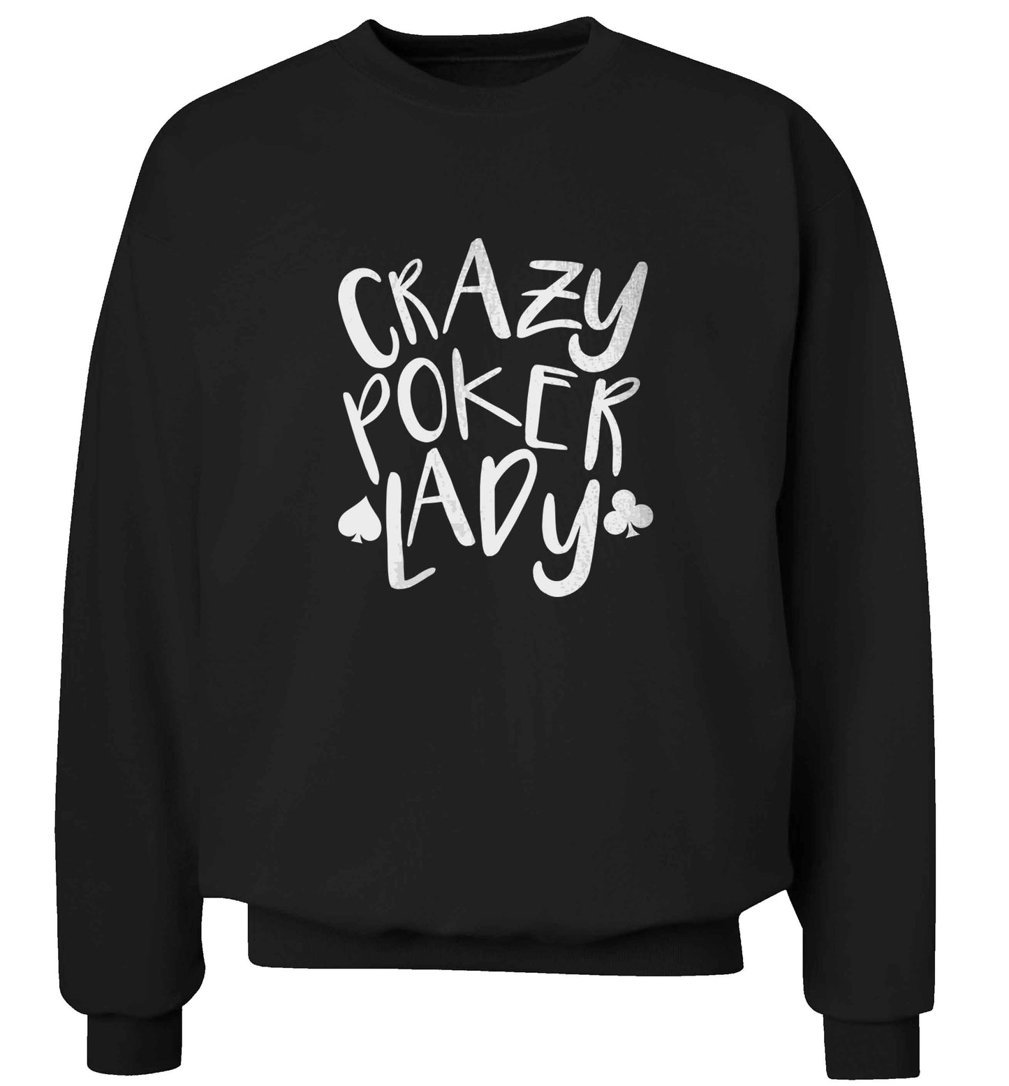 Crazy poker lady adult's unisex black sweater 2XL