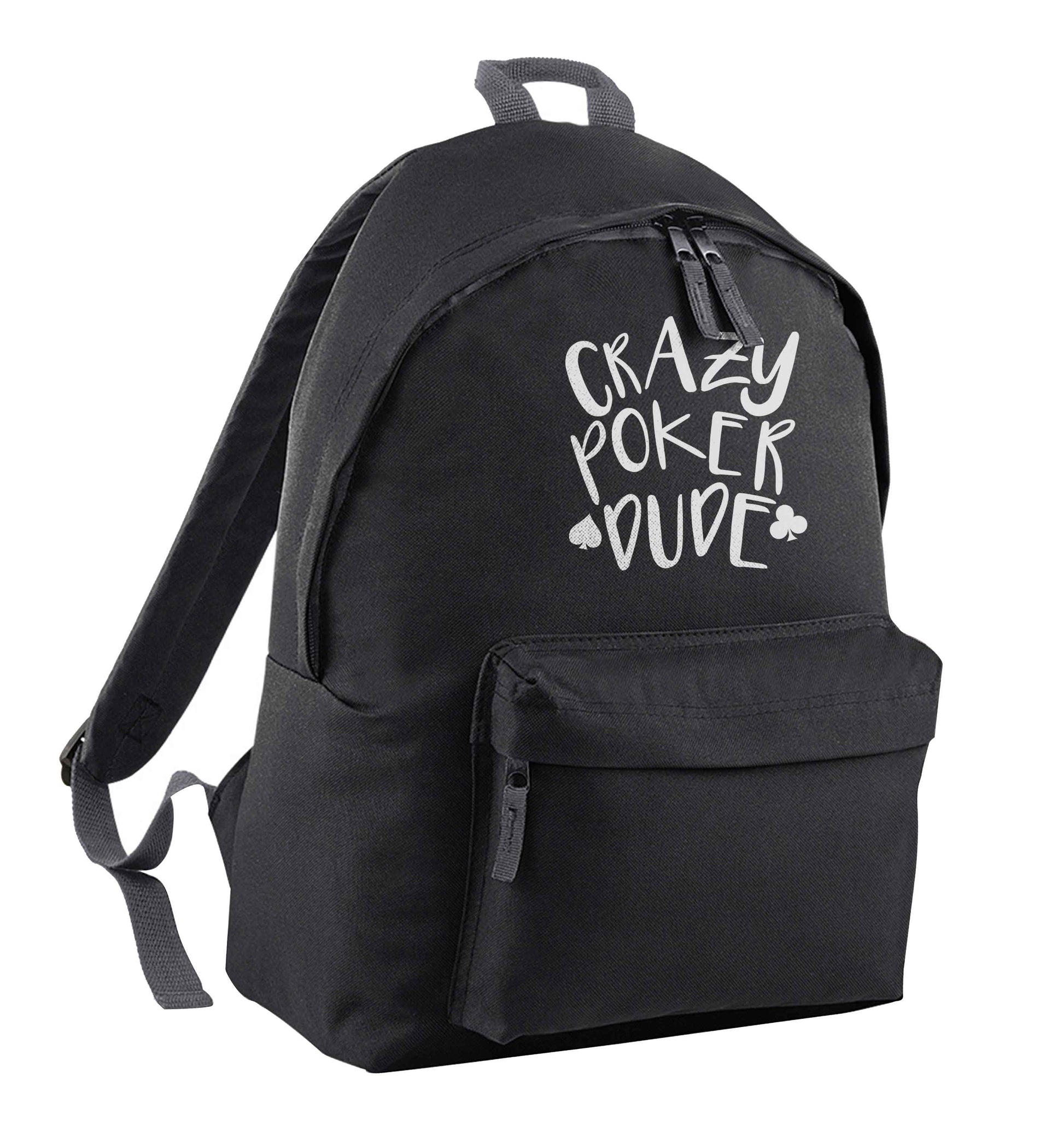 Crazy poker dude black adults backpack