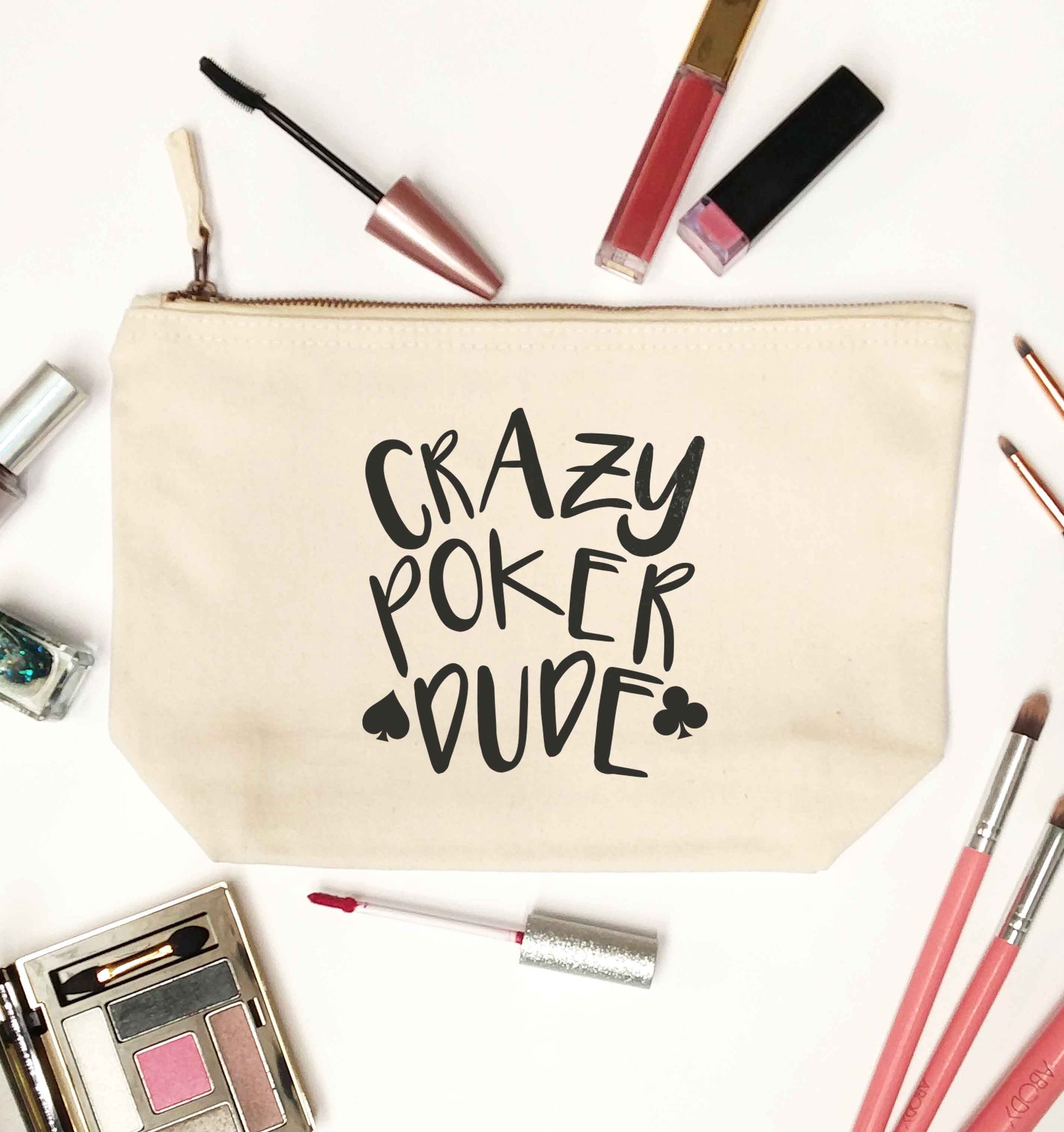 Crazy poker dude natural makeup bag