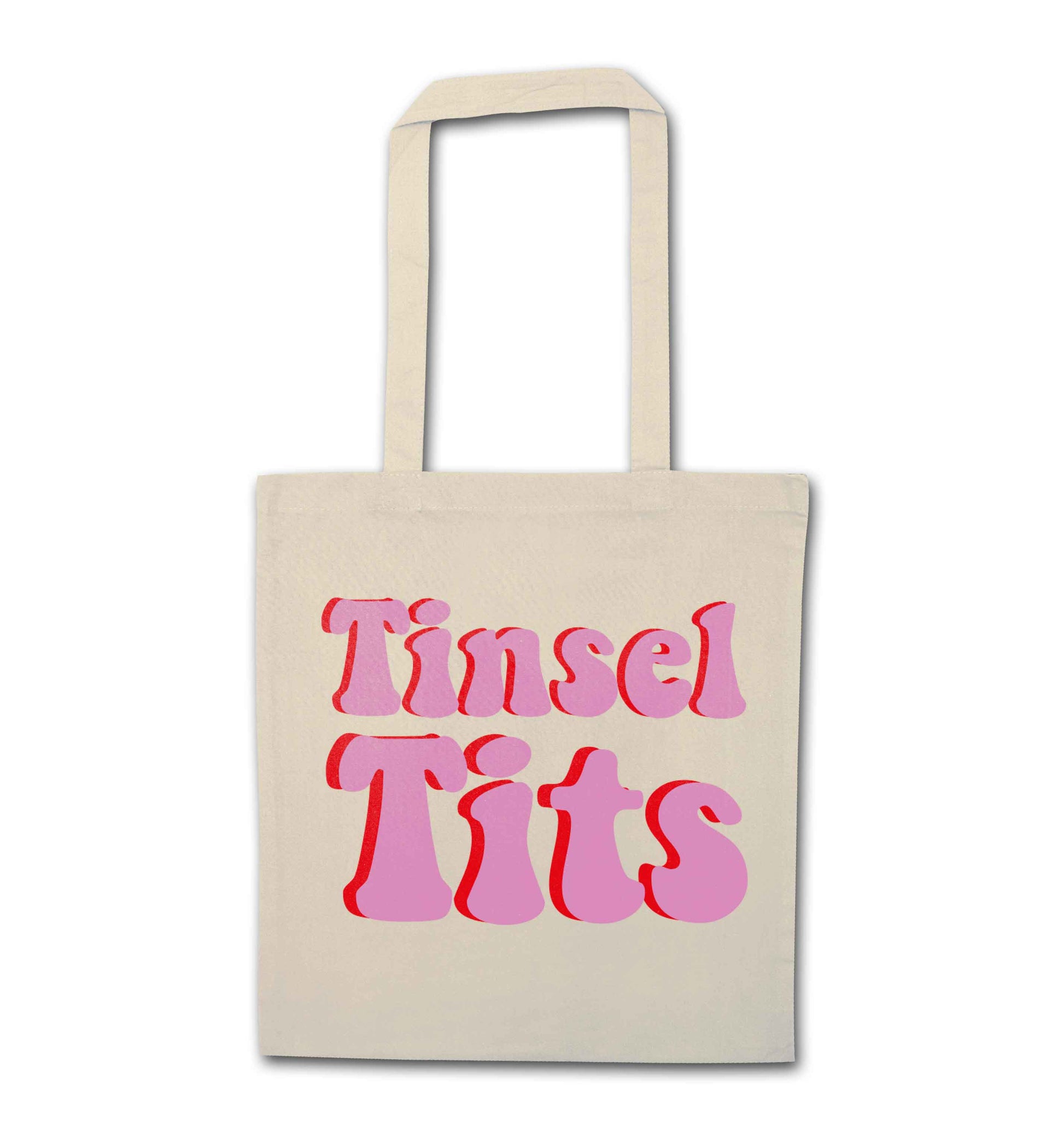 Tinsel tits natural tote bag
