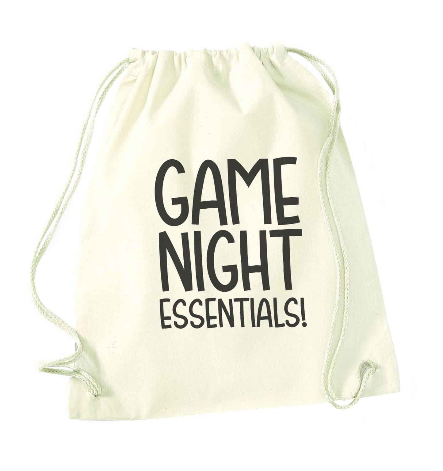 Game night essentials natural drawstring bag