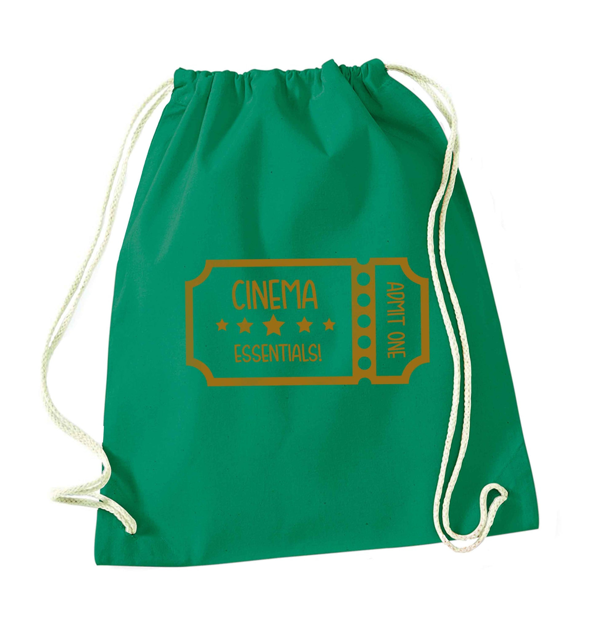 Cinema essentials green drawstring bag