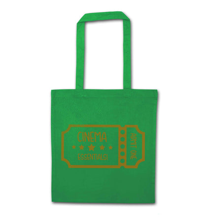 Cinema essentials green tote bag