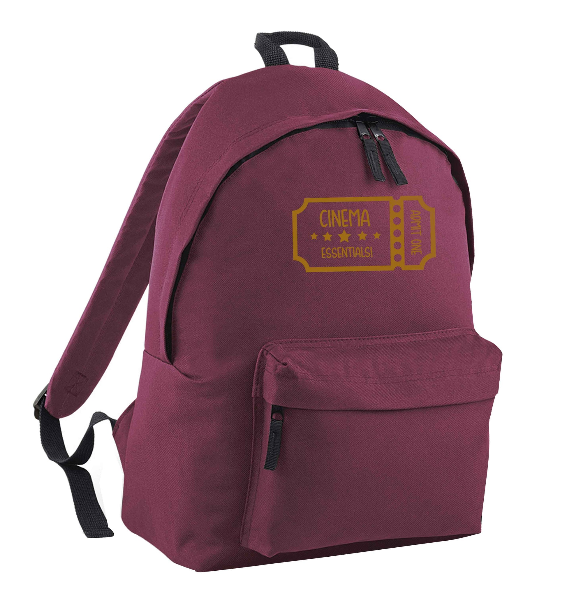 Cinema essentials maroon adults backpack