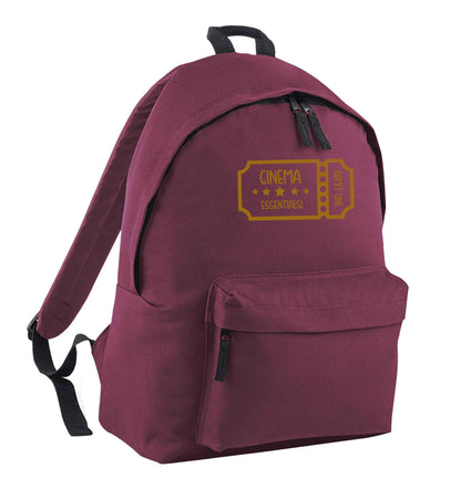 Cinema essentials maroon adults backpack