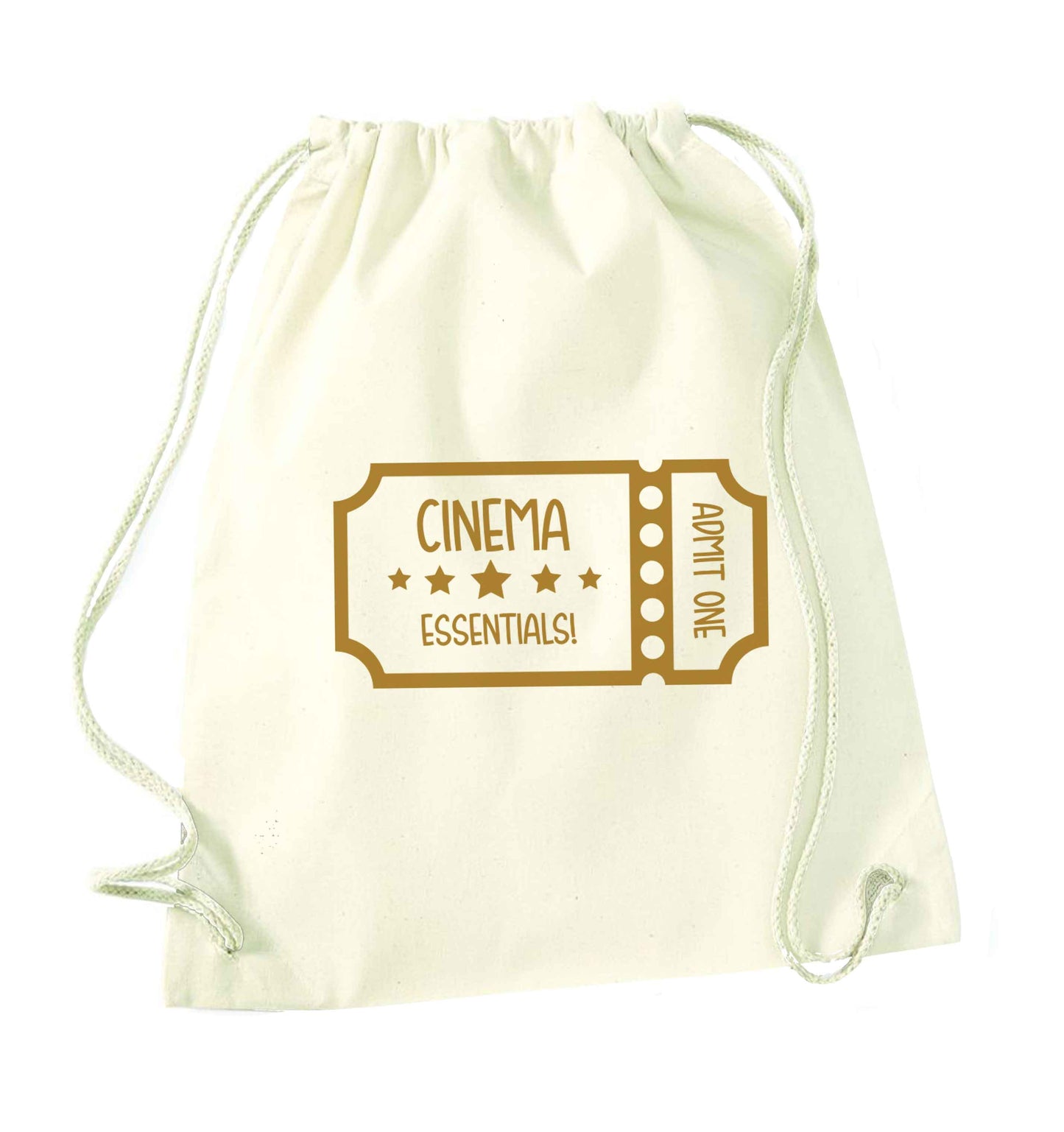 Cinema essentials natural drawstring bag