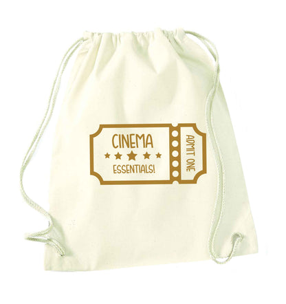 Cinema essentials natural drawstring bag