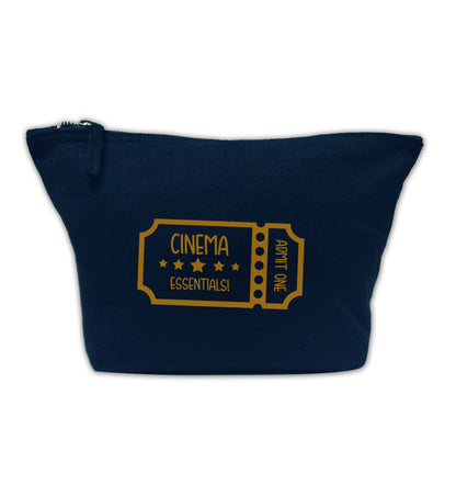 Cinema essentials navy makeup bag