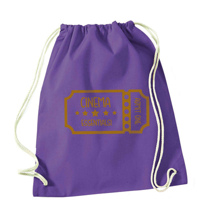 Cinema essentials purple drawstring bag