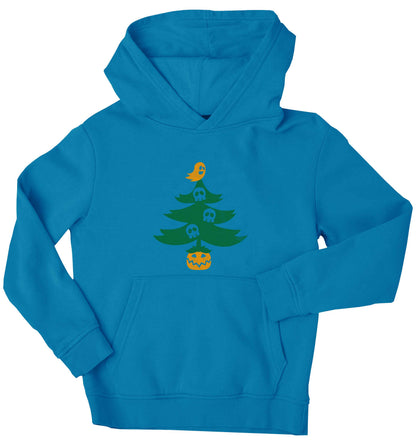 Halloween Christmas tree children's blue hoodie 12-13 Years