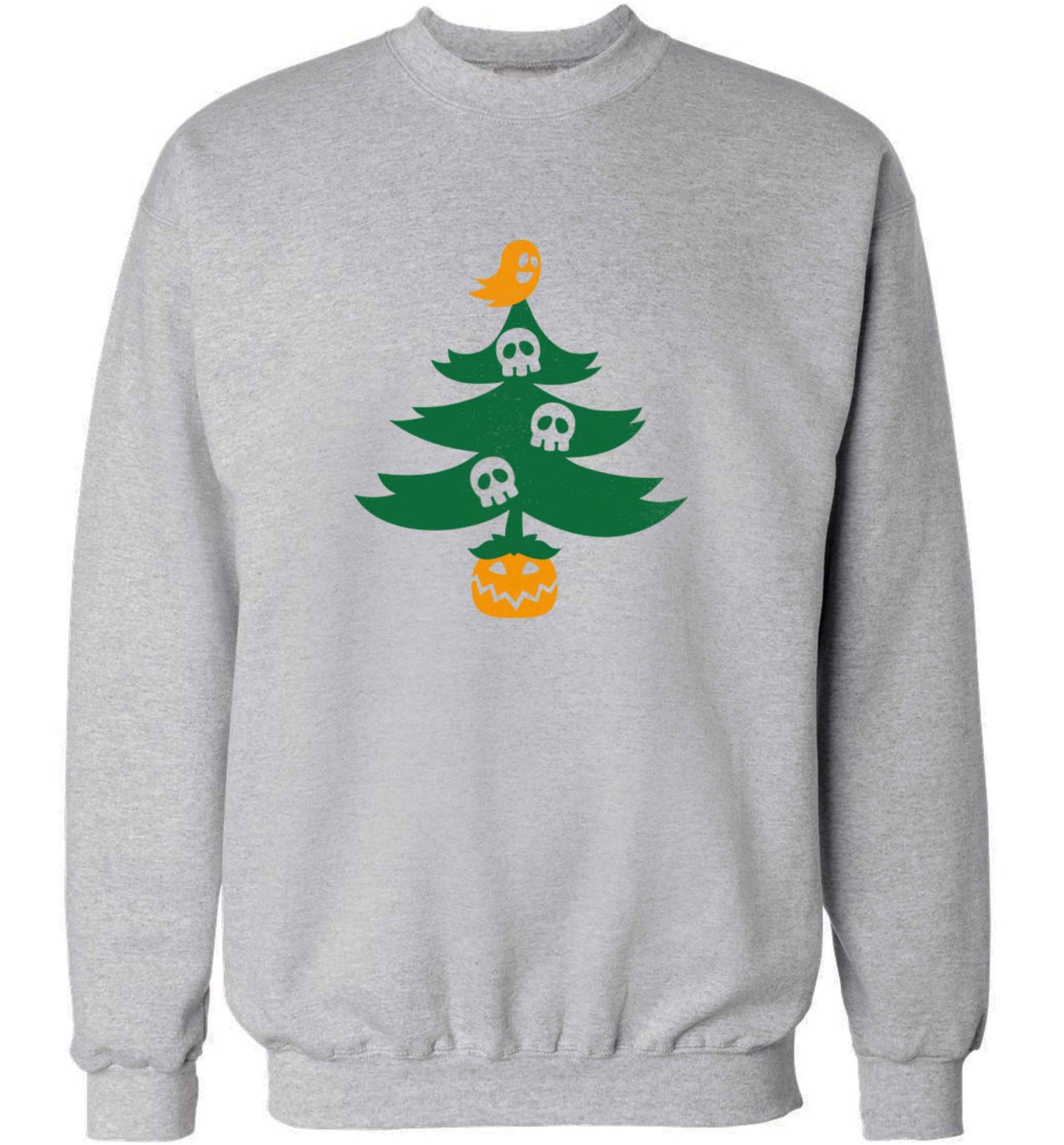 Halloween Christmas tree adult's unisex grey sweater 2XL