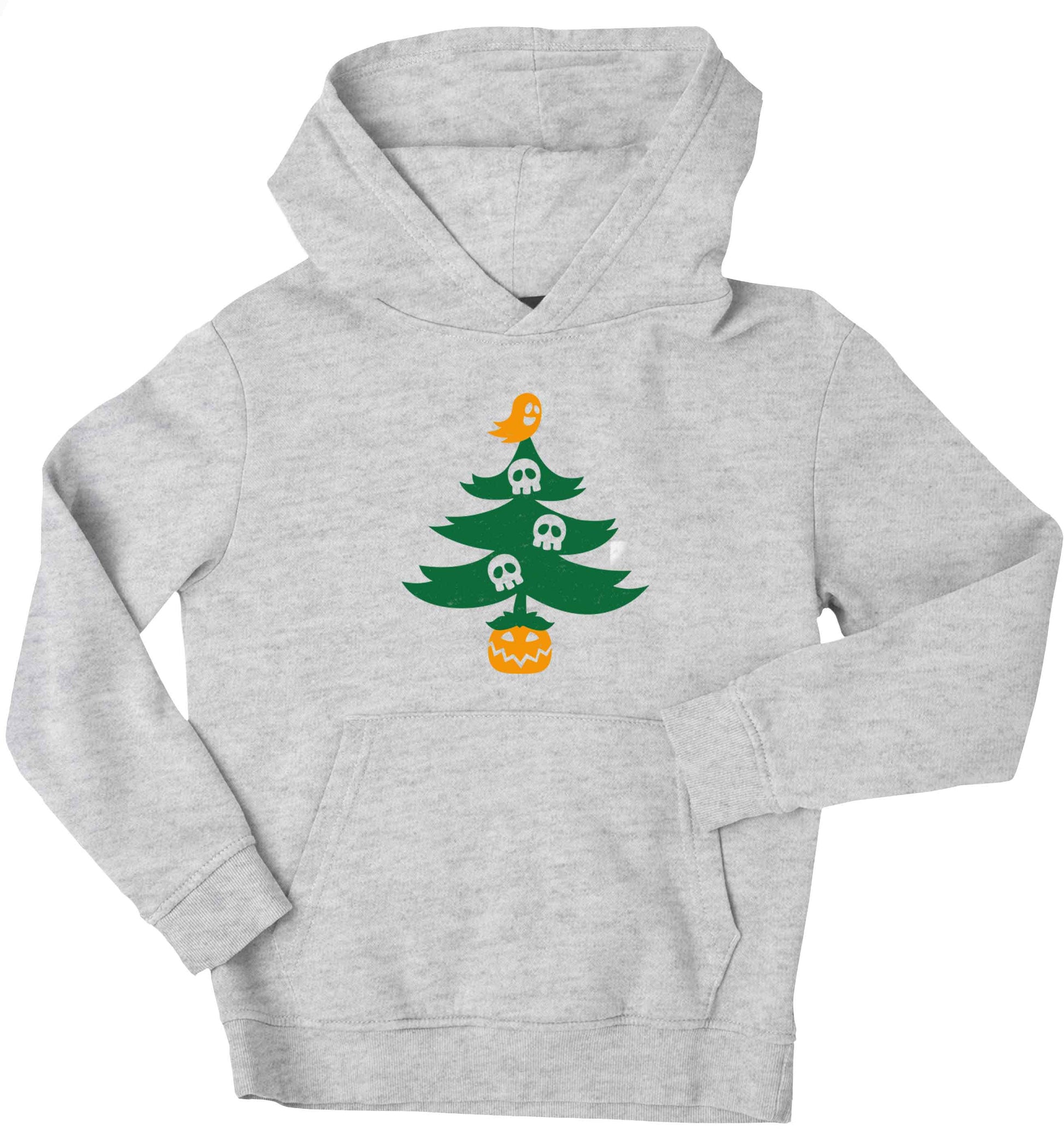 Halloween Christmas tree children's grey hoodie 12-13 Years