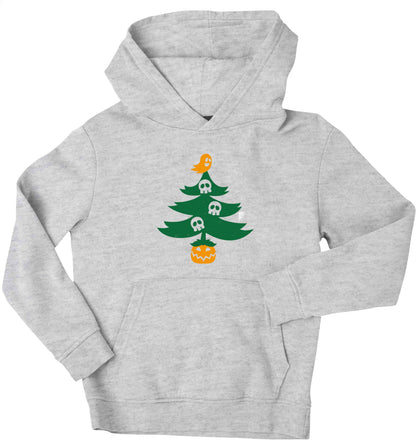 Halloween Christmas tree children's grey hoodie 12-13 Years