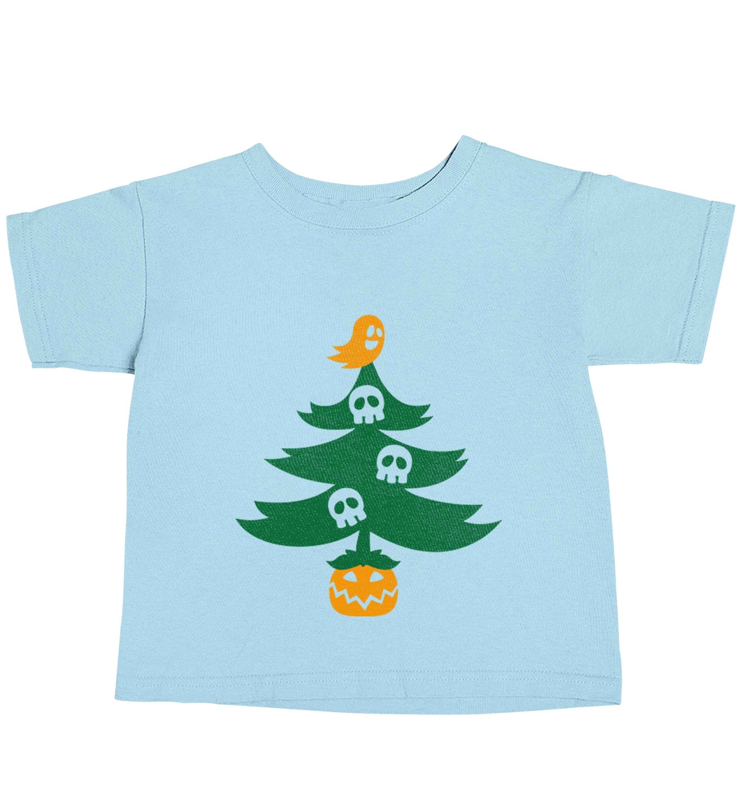 Halloween Christmas tree light blue baby toddler Tshirt 2 Years