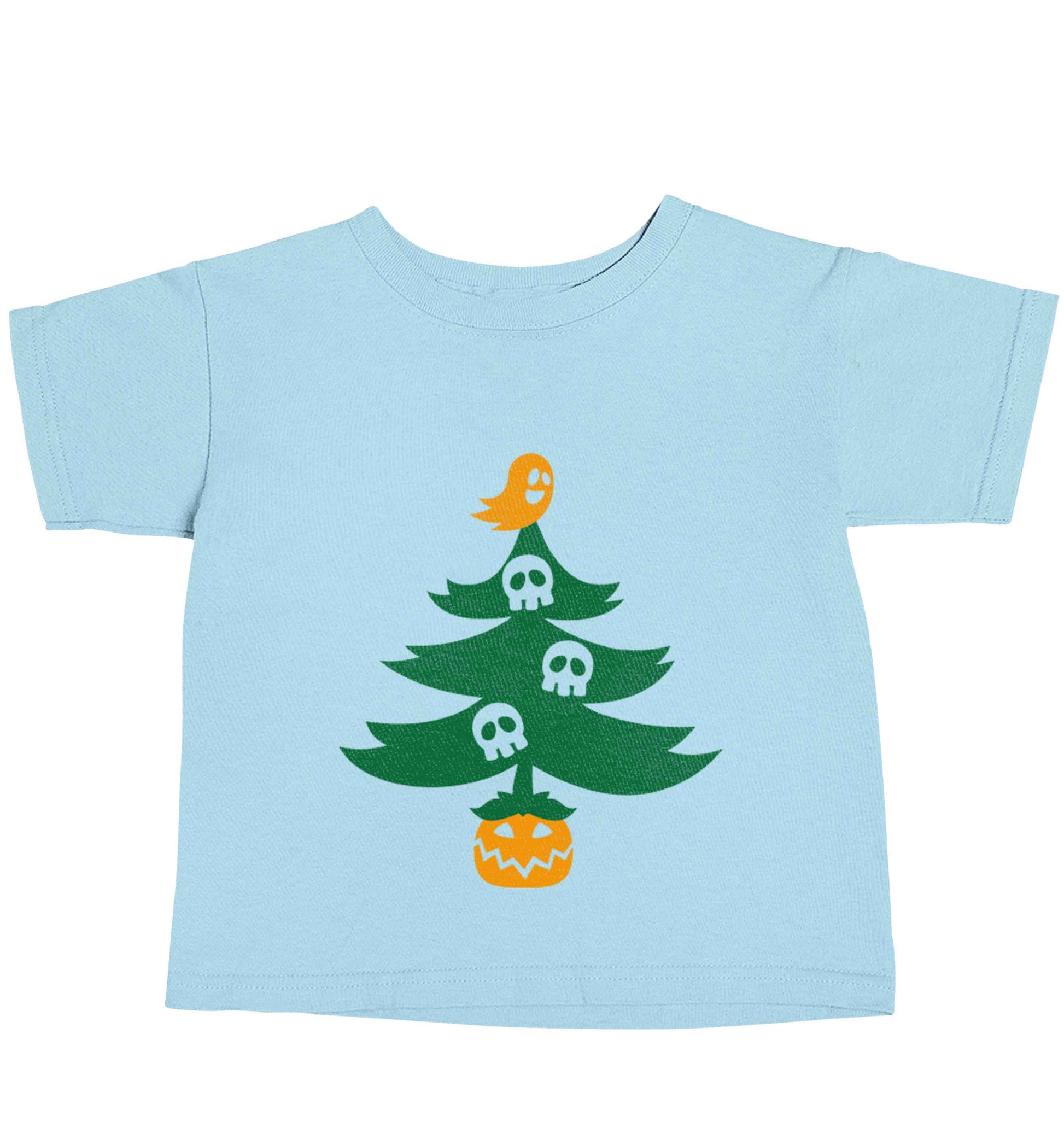 Halloween Christmas tree light blue baby toddler Tshirt 2 Years