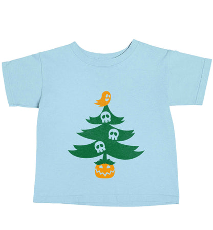 Halloween Christmas tree light blue baby toddler Tshirt 2 Years