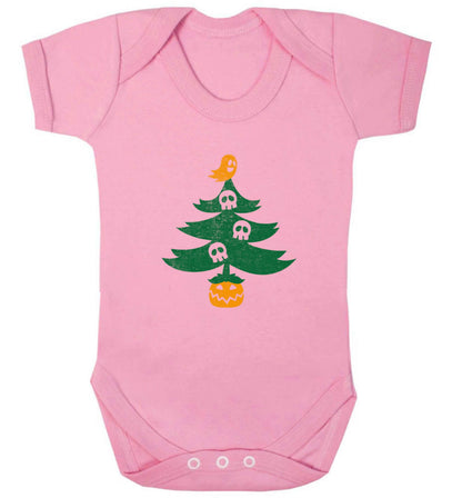 Halloween Christmas tree baby vest pale pink 18-24 months