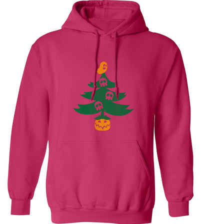 Halloween Christmas tree adults unisex pink hoodie 2XL