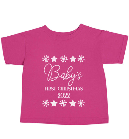 Baby's first Christmas pink baby toddler Tshirt 2 Years