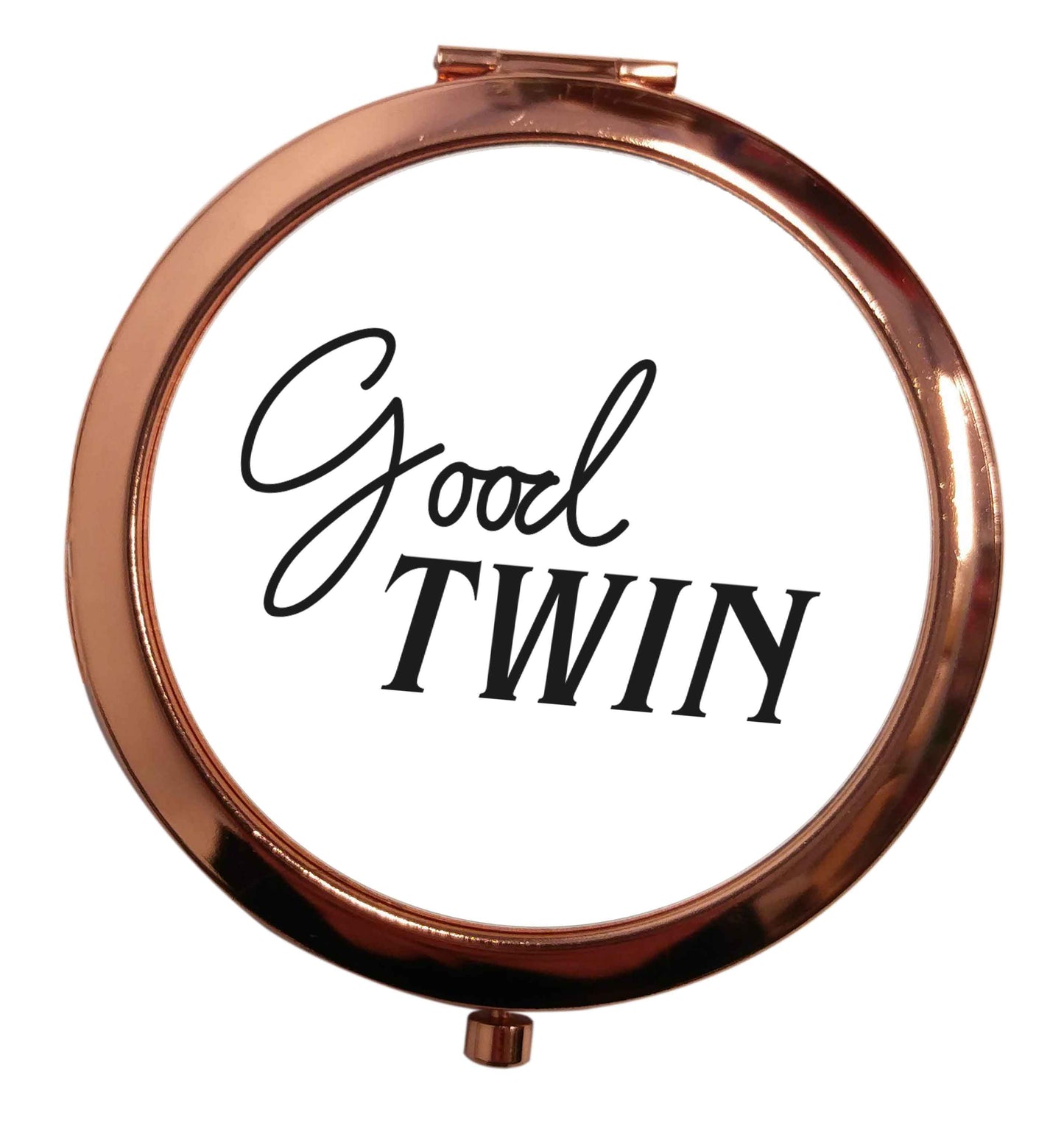 Good twin rose gold circle pocket mirror