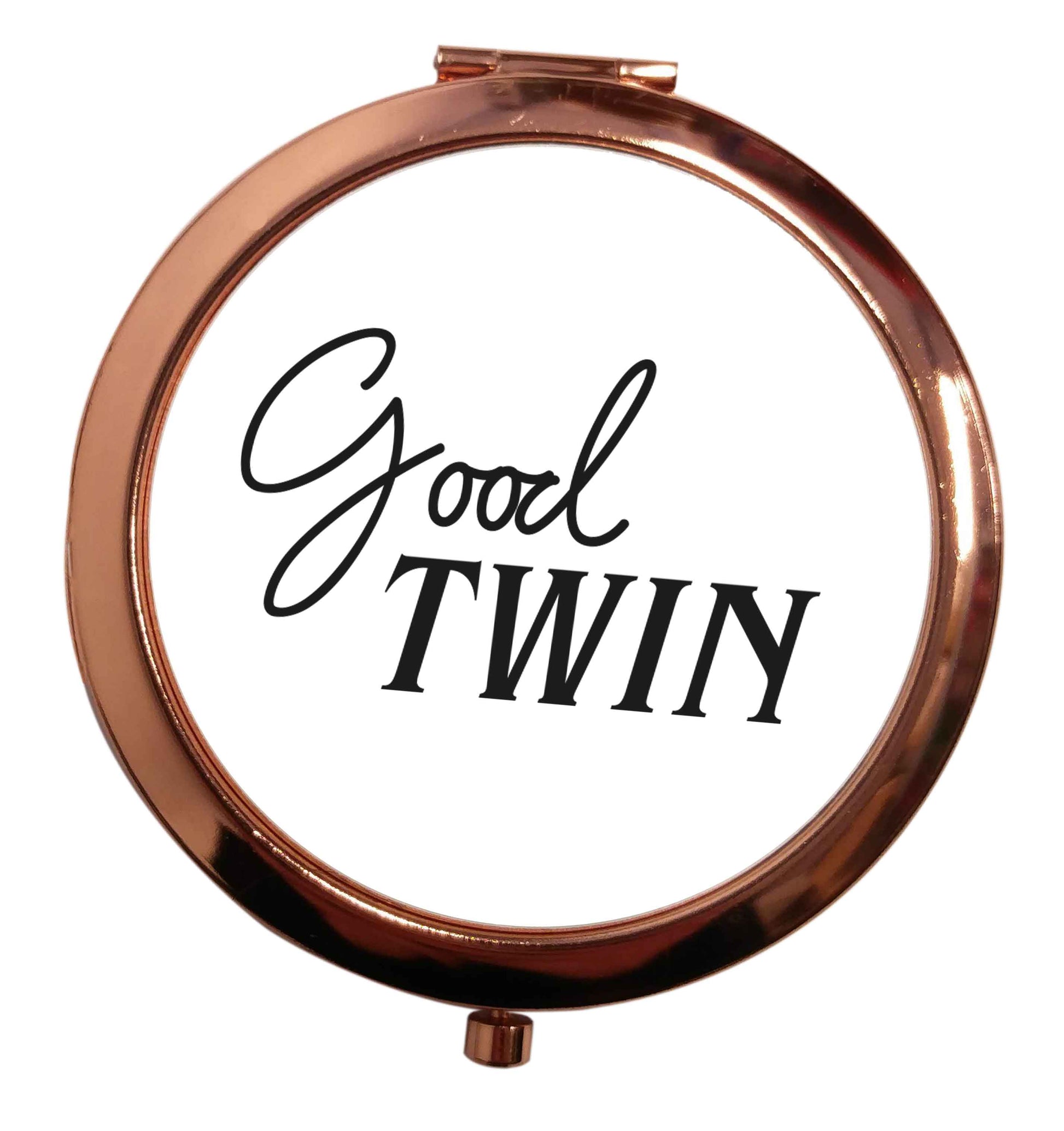 Good twin rose gold circle pocket mirror