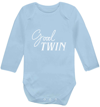 Good twin baby vest long sleeved pale blue 6-12 months