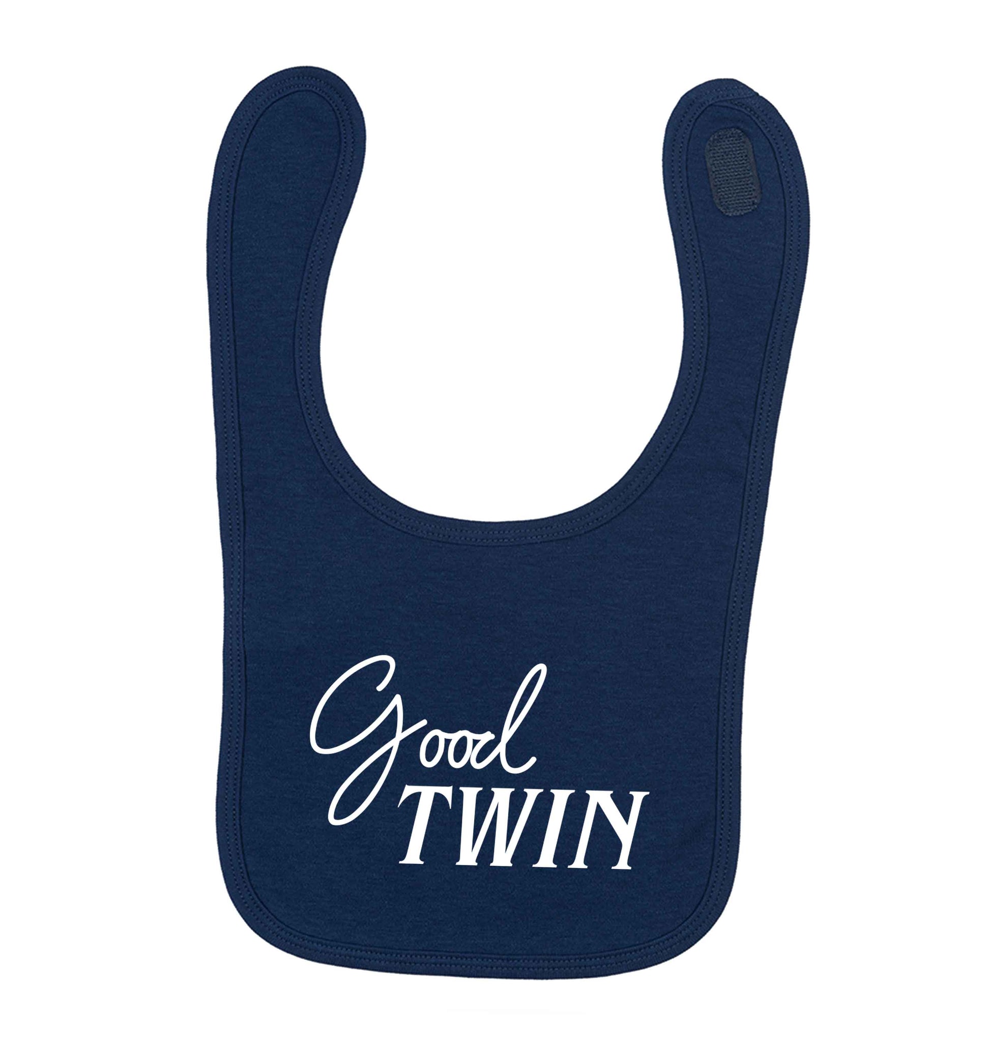 Good twin navy baby bib
