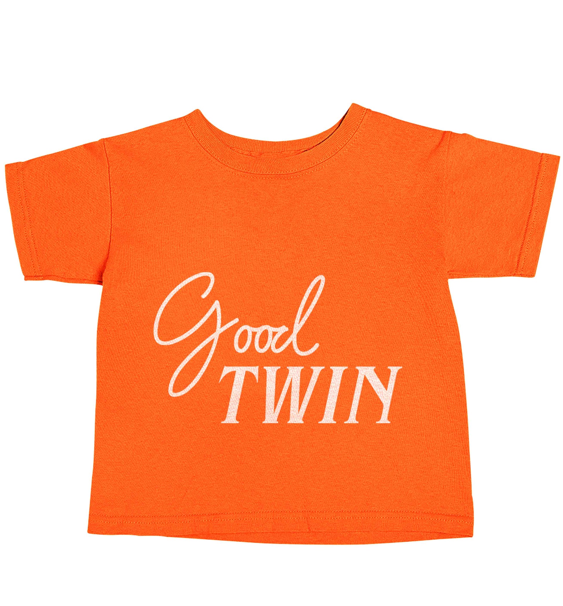 Good twin orange baby toddler Tshirt 2 Years