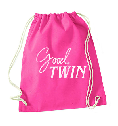 Good twin pink drawstring bag
