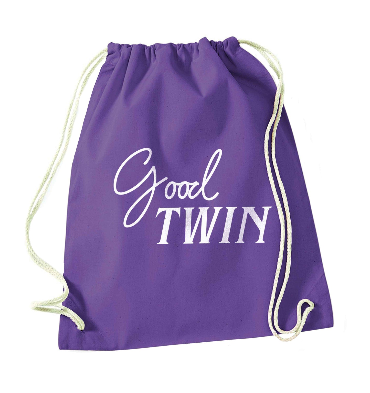 Good twin purple drawstring bag