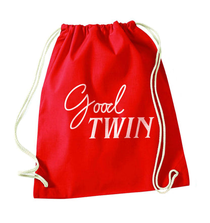Good twin red drawstring bag 