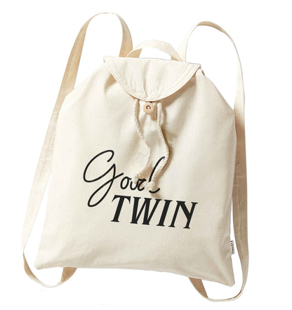 Good twin organic cotton backpack tote with wooden buttons in natural