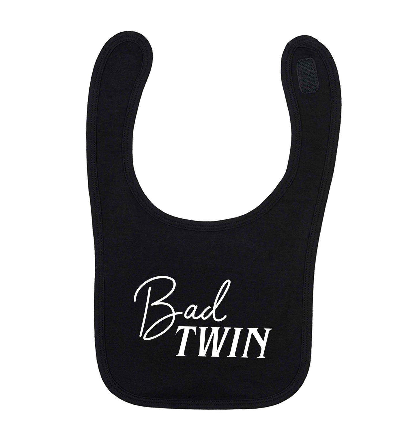 Bad twin black baby bib