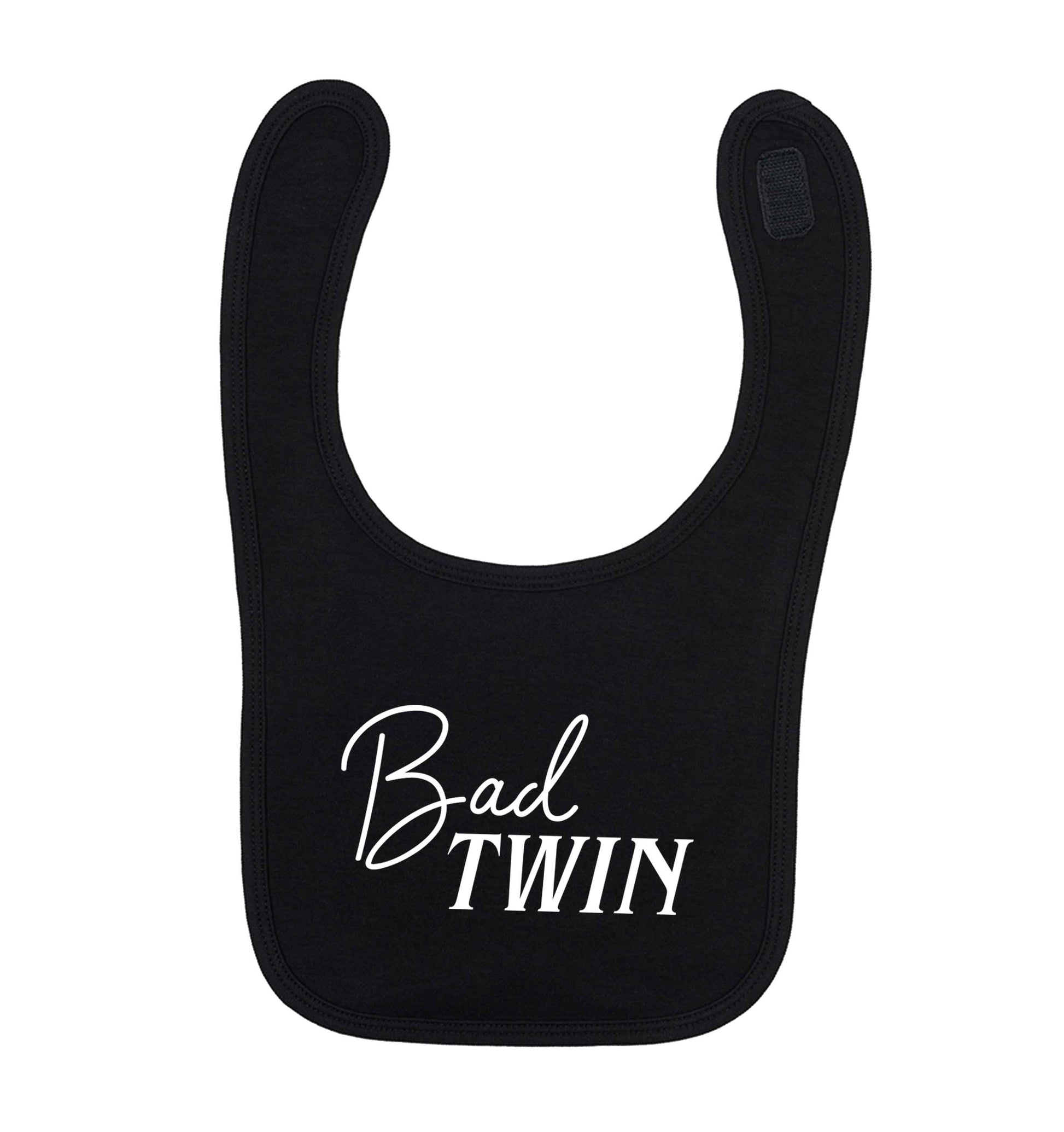 Bad twin black baby bib