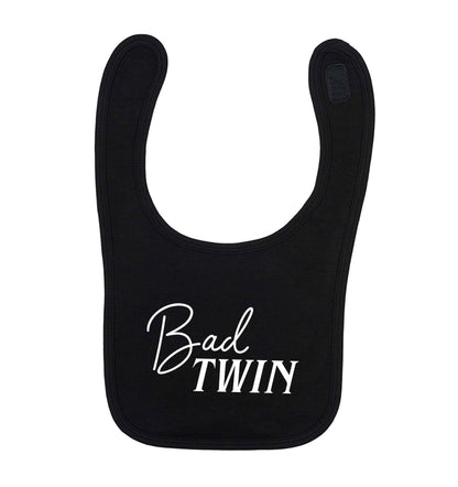 Bad twin black baby bib