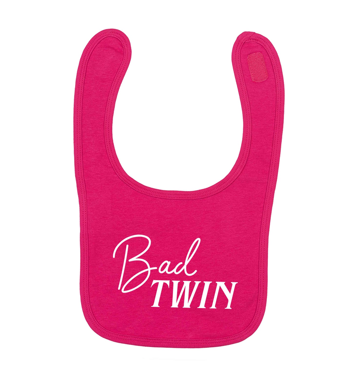 Bad twin dark pink baby bib
