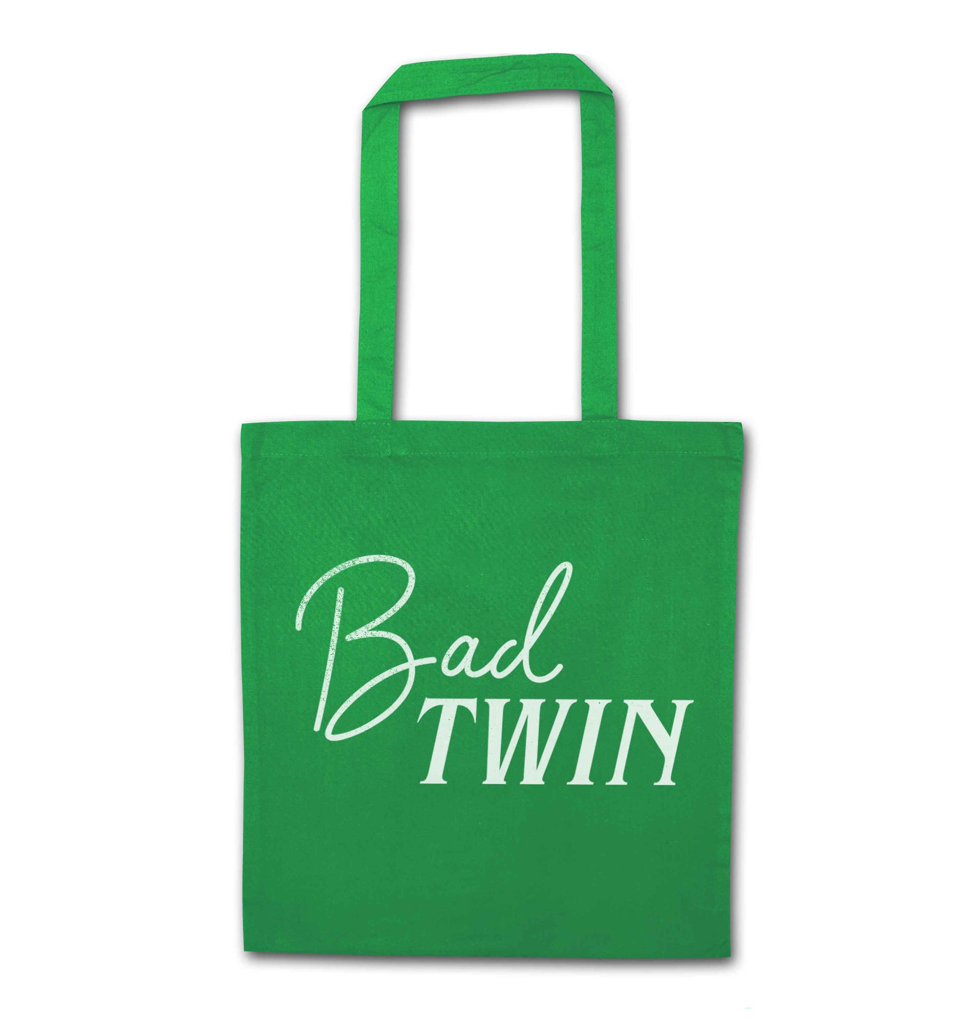 Bad twin green tote bag
