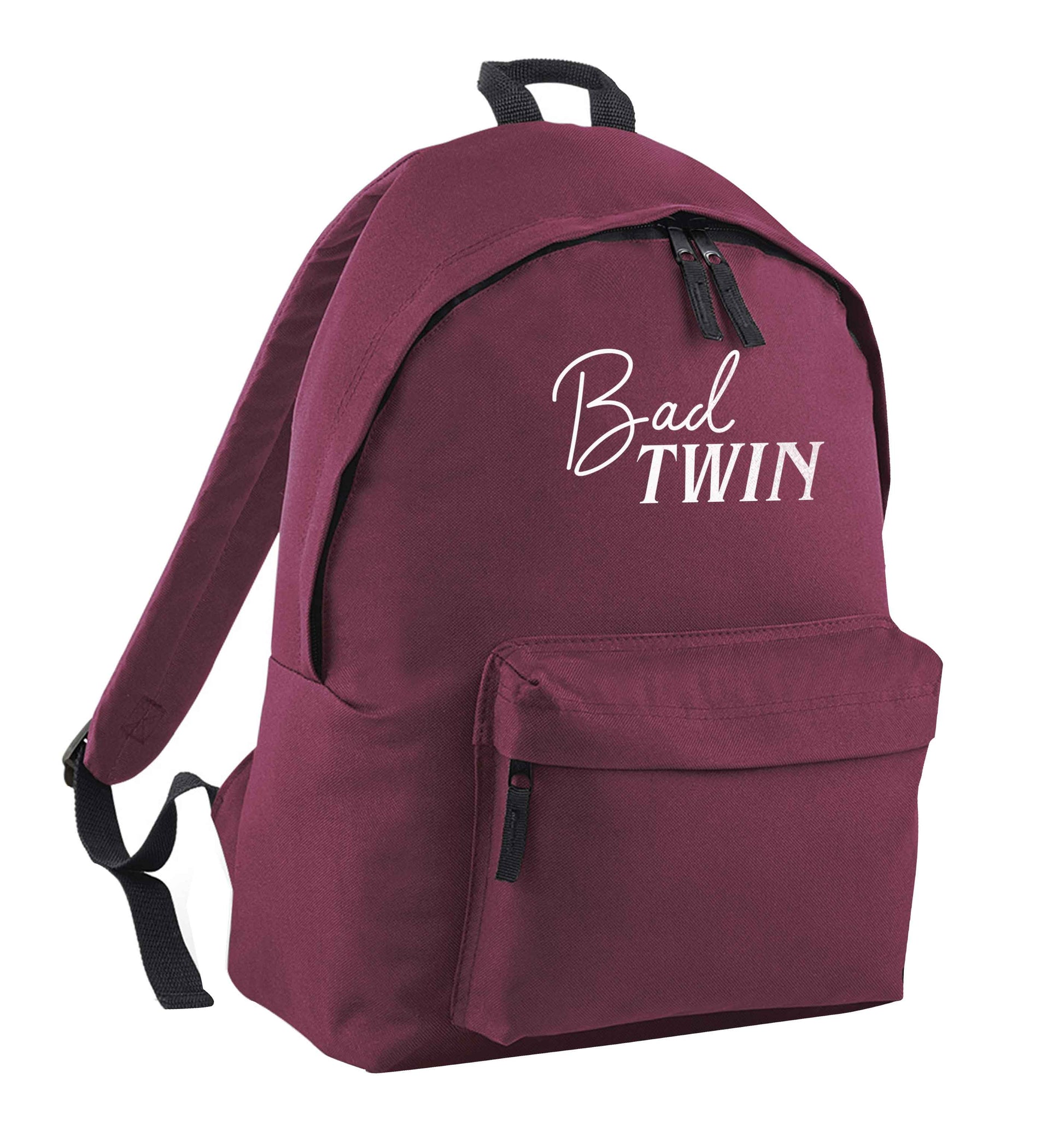 Bad twin maroon children's backpack