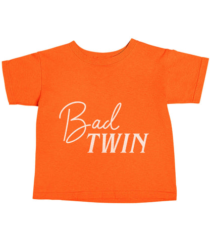 Bad twin orange baby toddler Tshirt 2 Years