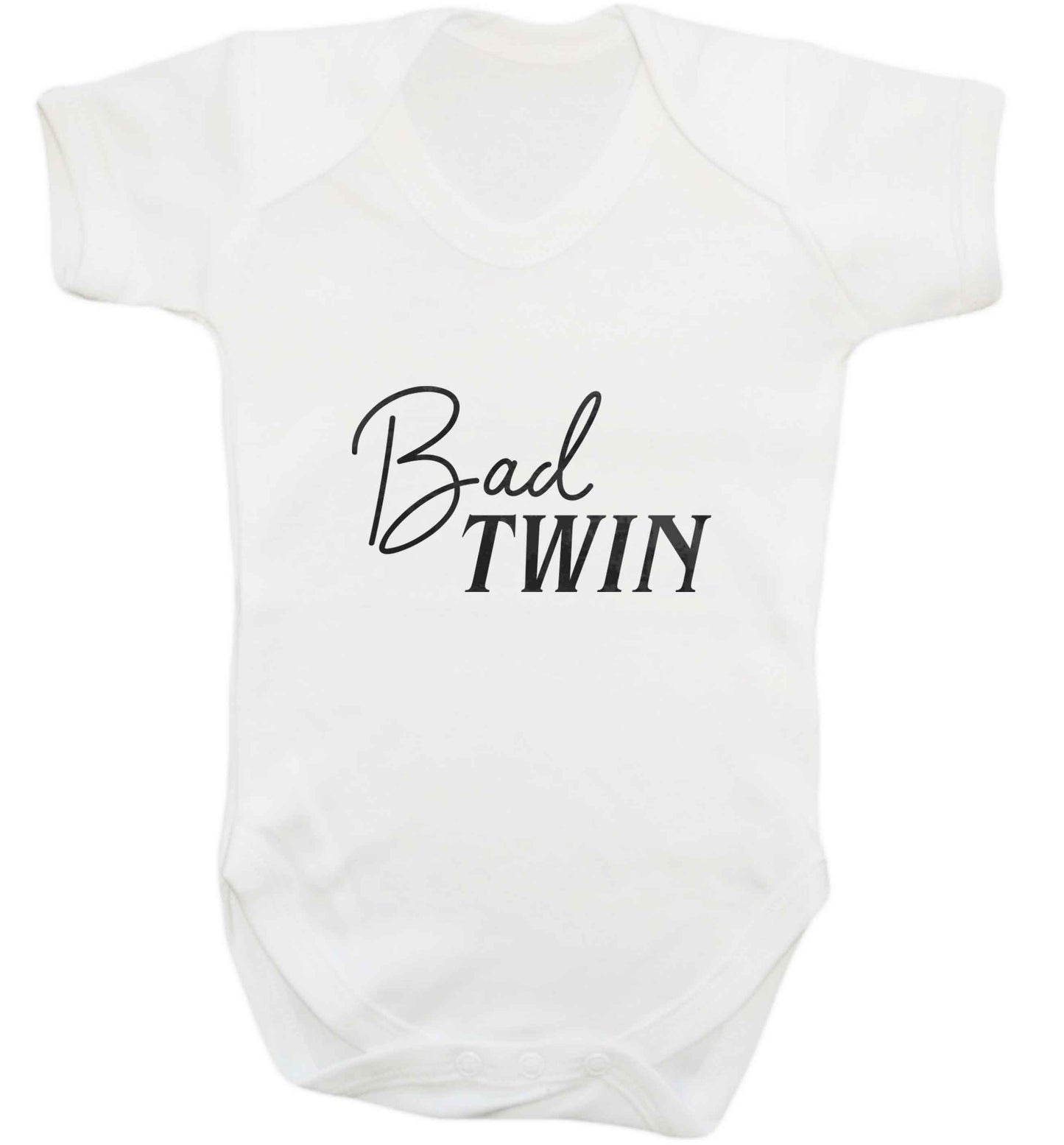 Bad twin baby vest white 18-24 months