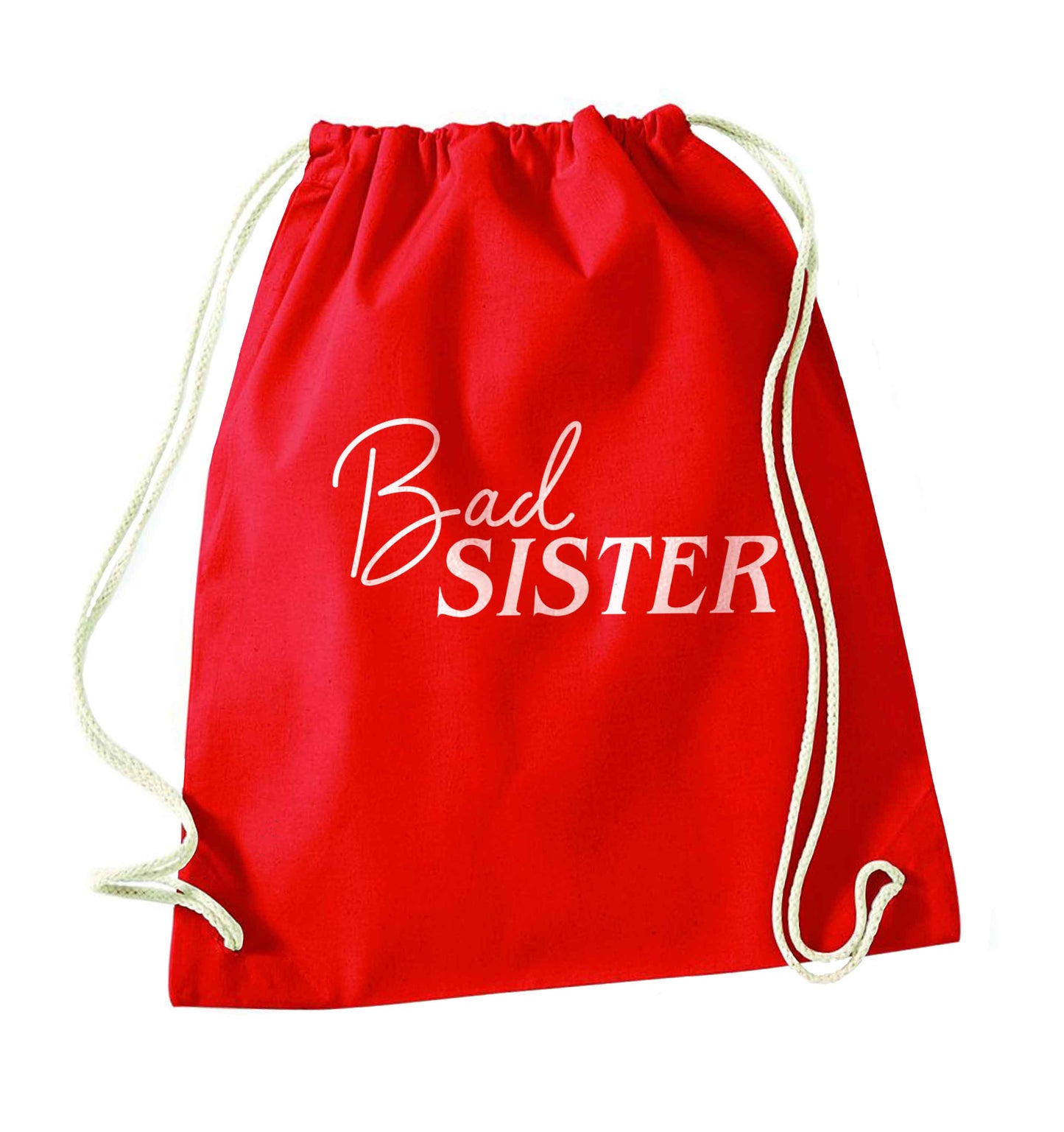 Bad sister red drawstring bag 