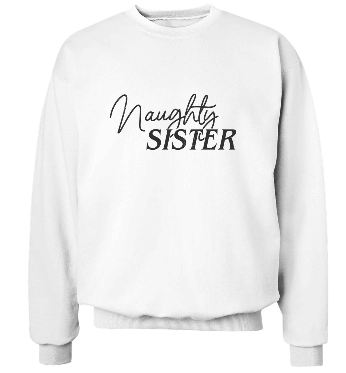 Naughty Sister adult's unisex white sweater 2XL