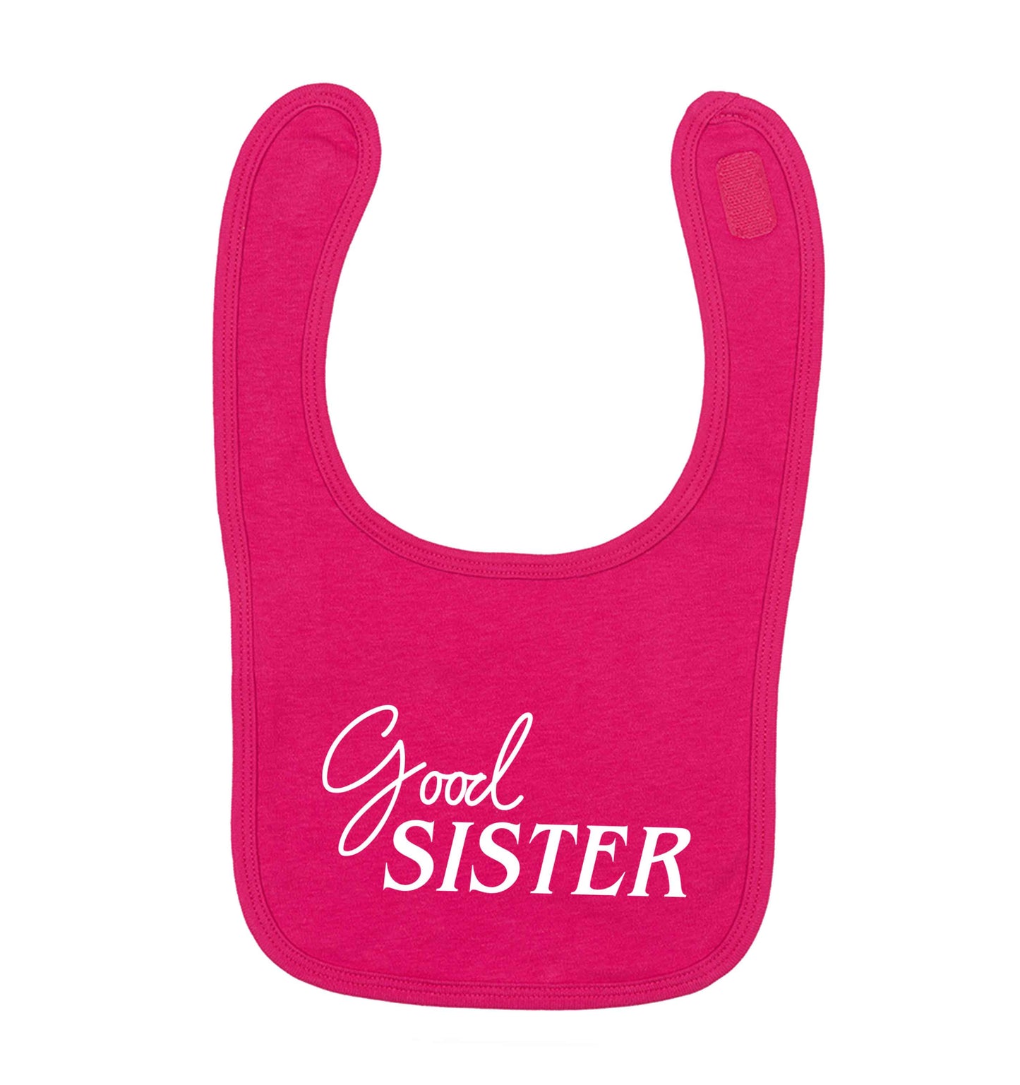 Good sister dark pink baby bib