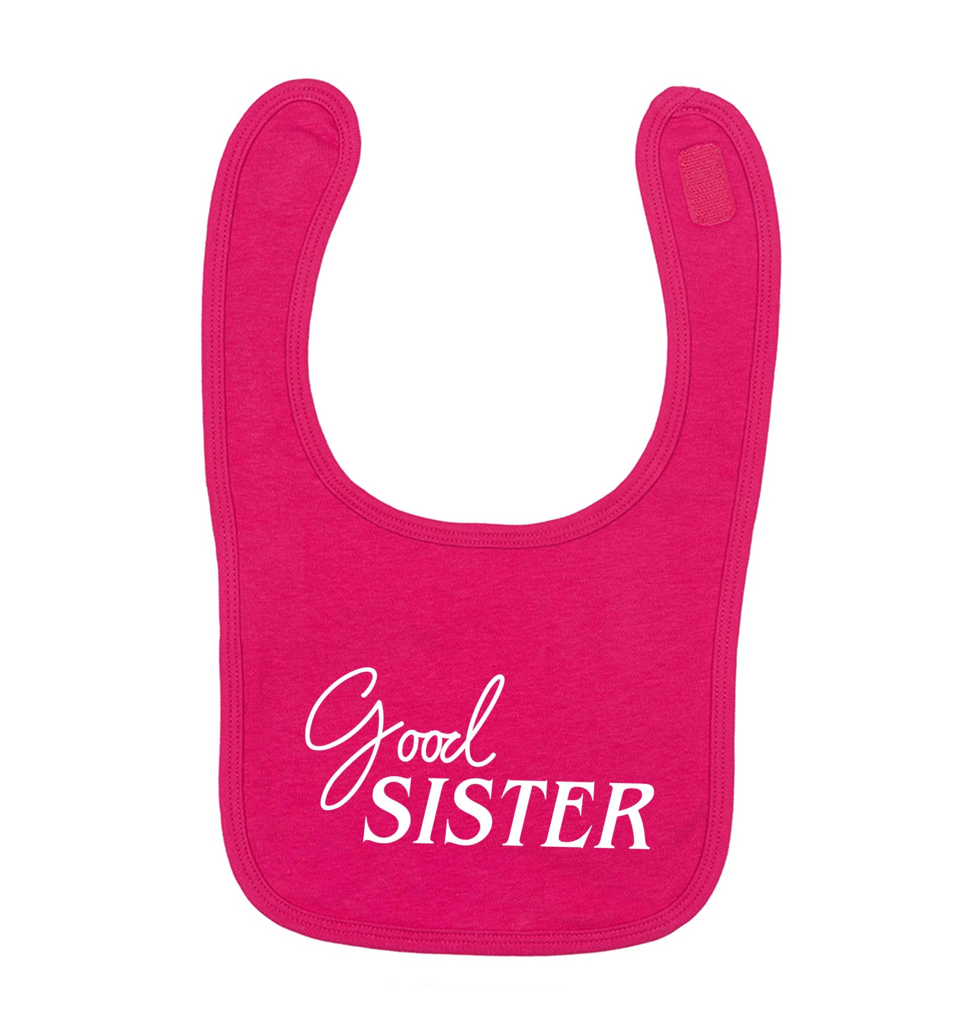 Good sister dark pink baby bib
