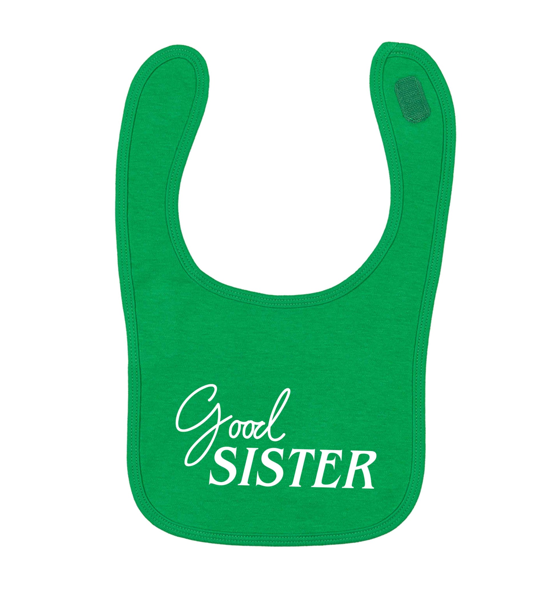 Good sister green baby bib