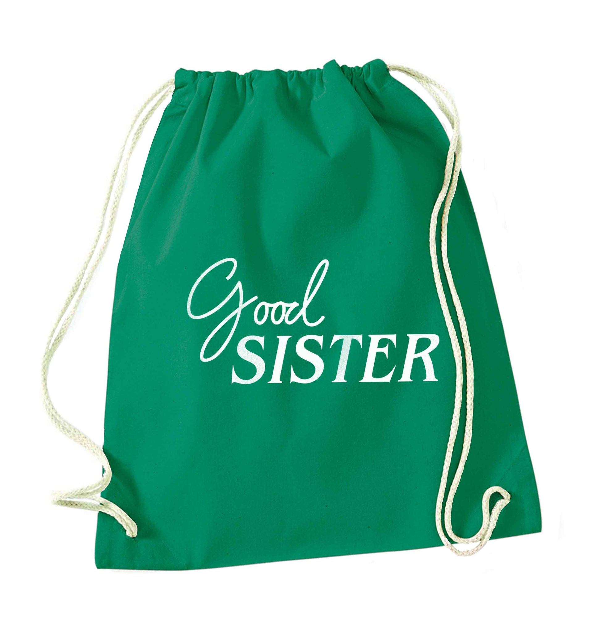 Good sister green drawstring bag