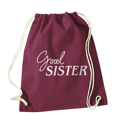 Good sister maroon drawstring bag