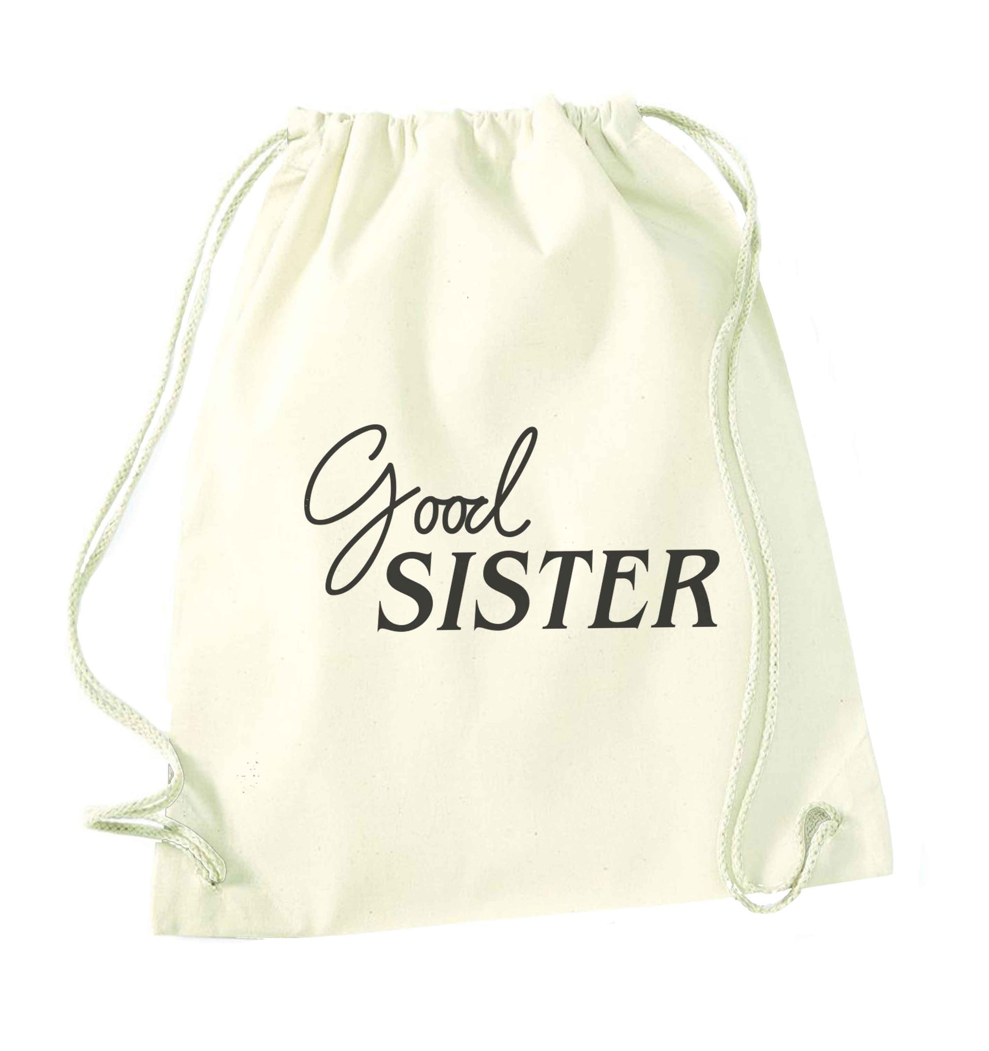Good sister natural drawstring bag